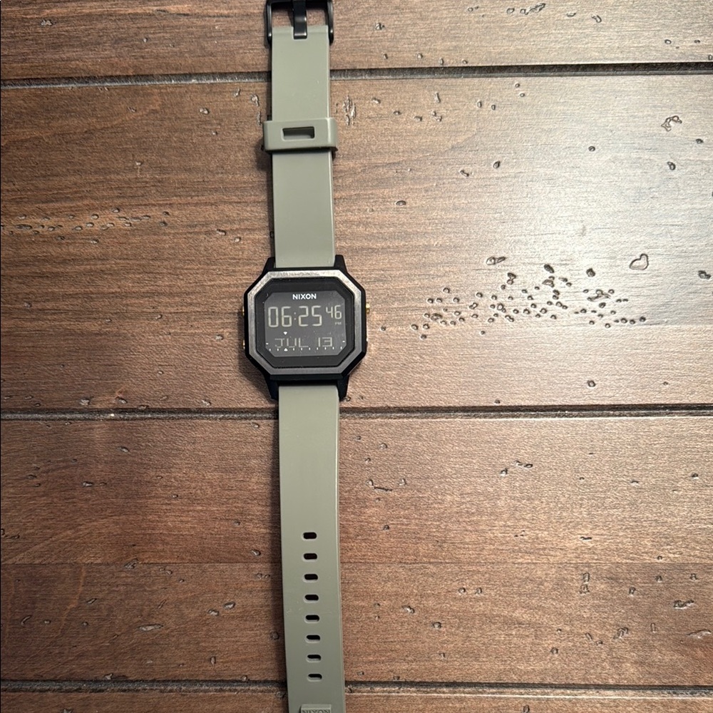 Nixon Black and Tan Smartwatch with Digital Display